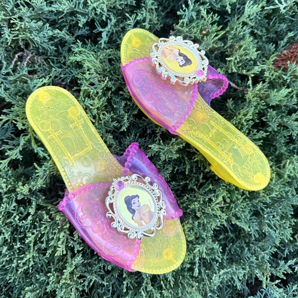 Disney Princess Belle Shoes Toddler Girl Size 9/10 Red Yellow Sandals